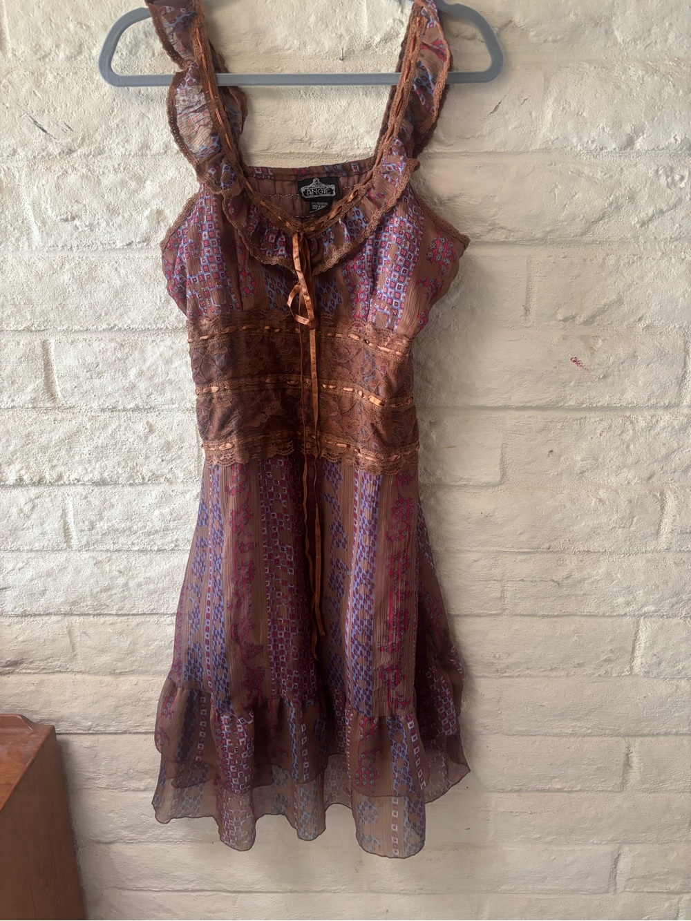 Angie Y2K Peasant Dress-Medium